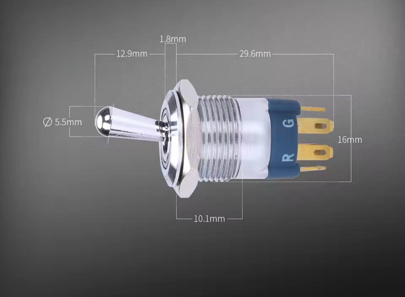 Interrupteur 12v, LED 3 couleurs On/Off