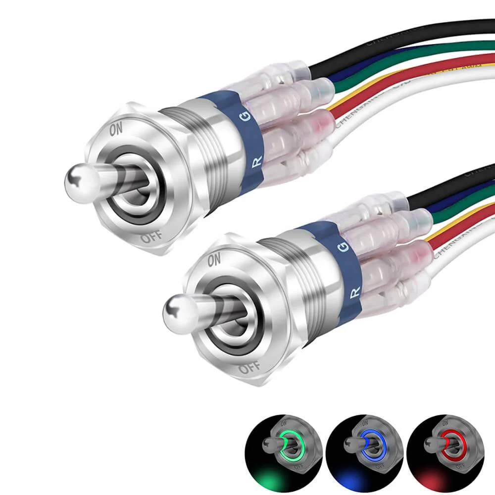 Interrupteur 12v, LED 3 couleurs On/Off