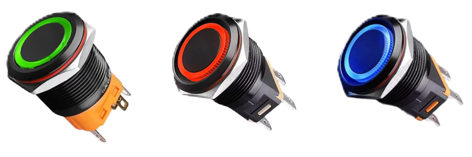 Interrupteur à bouton poussoir verrouillable 22mm 12V/24V IP65
